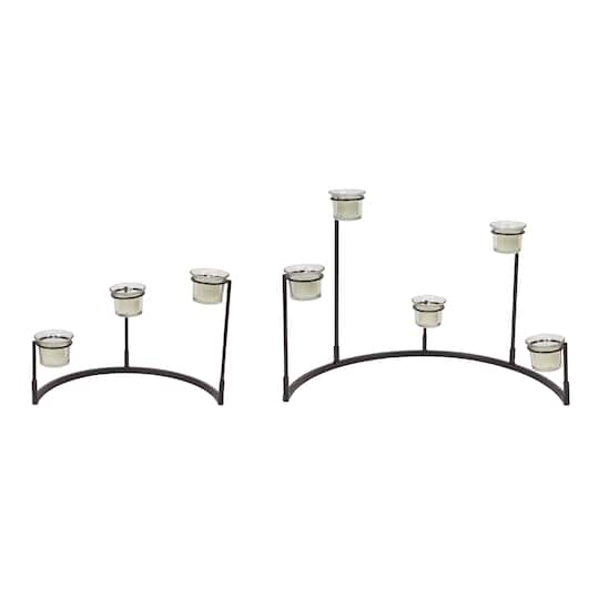 Black Metal Tiered Votive Holder Stand Set